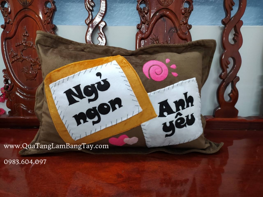 gối handmade ngủ ngon anh yêu